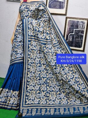 Pure Banglori Silk Kantha Stitch Sarees (10)