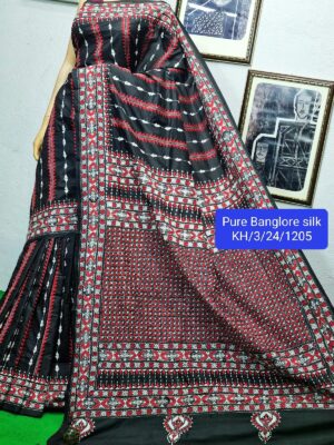 Pure Banglori Silk Kantha Stitch Sarees (11)