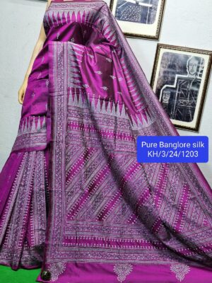 Pure Banglori Silk Kantha Stitch Sarees (12)