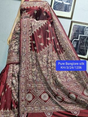 Pure Banglori Silk Kantha Stitch Sarees (13)