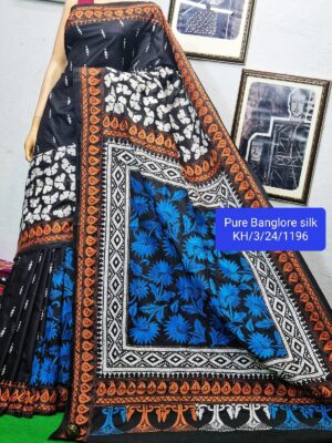 Pure Banglori Silk Kantha Stitch Sarees (14)