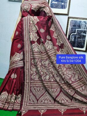 Pure Banglori Silk Kantha Stitch Sarees (15)