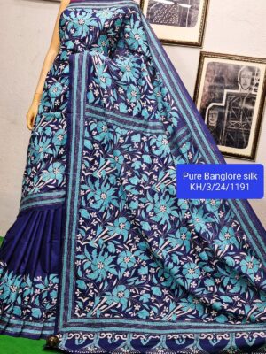 Pure Banglori Silk Kantha Stitch Sarees (18)