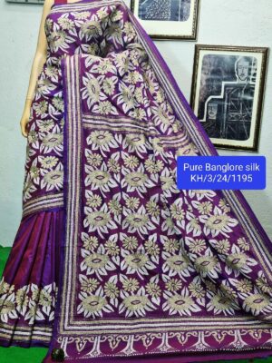 Pure Banglori Silk Kantha Stitch Sarees (5)