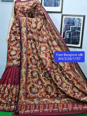 Pure Banglori Silk Kantha Stitch Sarees (9)
