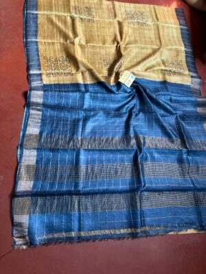 Pure Handloom Tussar Silk Checks Sarees (6)