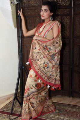 Pure Linen Printed Sarees (2)
