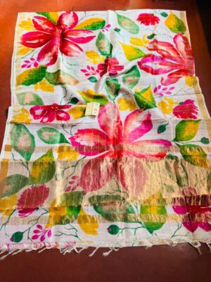 Pure Tussar Printed Floral Sarees (10)