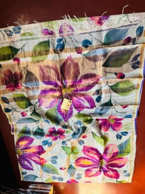 Pure Tussar Printed Floral Sarees (6)