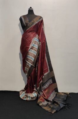 Pure Tussar Silk Printed Sarees With Price (38)