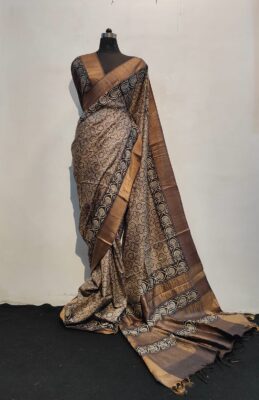 Pure Tussar Silk Printed Sarees With Price (40)