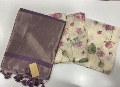 Soft Zari Tussar With Smart Floral Prints (5)