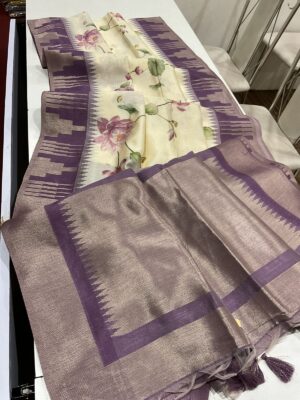 Soft Zari Tussar With Smart Floral Prints (6)