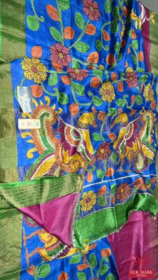 Tussar Silk Hand Painted Kantha Sarees (6)