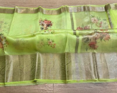 Pure Handloom Organza Silk Printed Sarees (10)