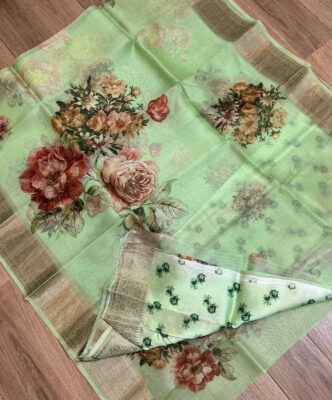 Pure Handloom Organza Silk Printed Sarees (4)