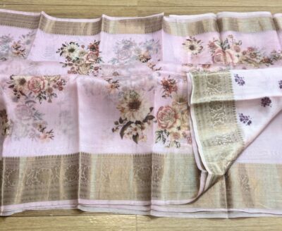 Pure Handloom Organza Silk Printed Sarees (6)