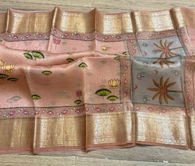 Pure Handloom Organza Silk Printed Sarees (9)