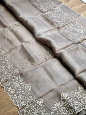 Pure Organza Silk Pearl Work Sarees (10)