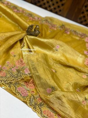 Pure Smooth And Shiny Tussar Tissue Sarees (12)