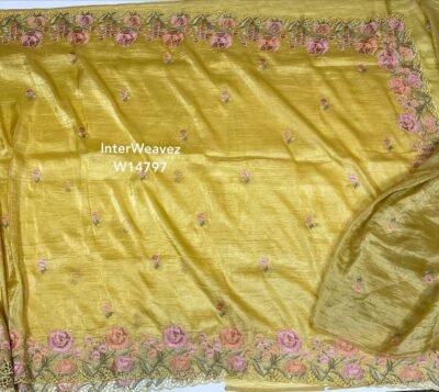 Pure Smooth And Shiny Tussar Tissue Sarees (15)