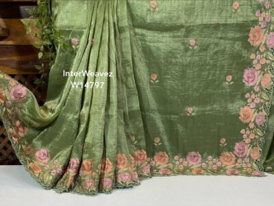 Pure Smooth And Shiny Tussar Tissue Sarees (16)