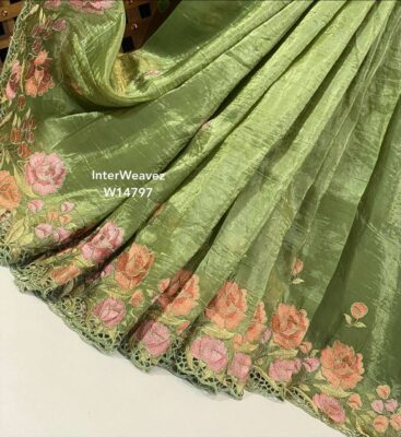 Pure Smooth And Shiny Tussar Tissue Sarees (19)