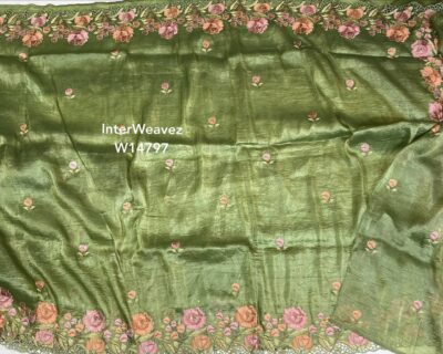 Pure Smooth And Shiny Tussar Tissue Sarees (20)