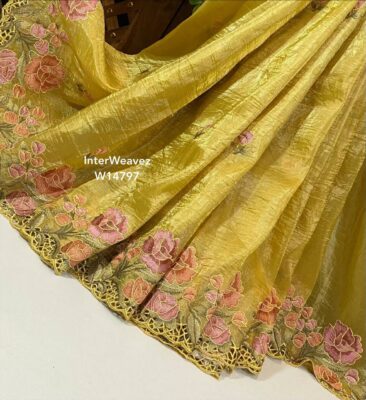 Pure Smooth And Shiny Tussar Tissue Sarees (22)