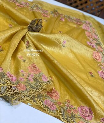 Pure Smooth And Shiny Tussar Tissue Sarees (23)