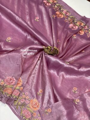 Pure Smooth And Shiny Tussar Tissue Sarees (3)
