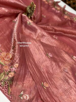 Pure Smooth And Shiny Tussar Tissue Sarees (30)