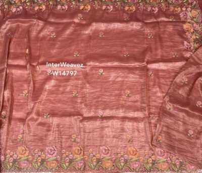 Pure Smooth And Shiny Tussar Tissue Sarees (33)