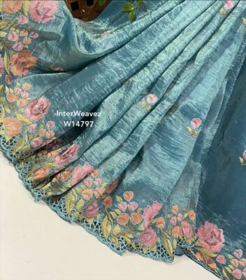 Pure Smooth And Shiny Tussar Tissue Sarees (35)