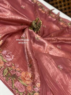 Pure Smooth And Shiny Tussar Tissue Sarees (37)