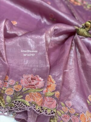 Pure Smooth And Shiny Tussar Tissue Sarees (5)