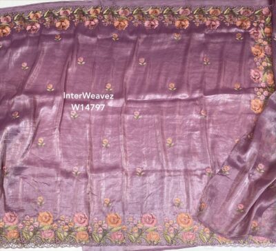 Pure Smooth And Shiny Tussar Tissue Sarees (6)