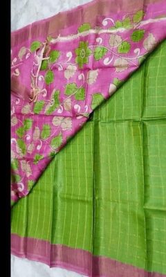 Pure Tussar Silk Checks Sarees (8)