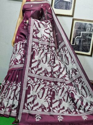 Soft Art Silk Kantha Stitch Sarees (14)