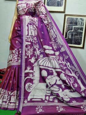 Soft Art Silk Kantha Stitch Sarees (2)