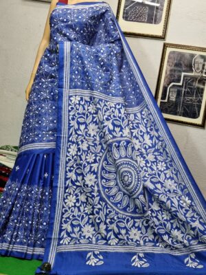 Soft Art Silk Kantha Stitch Sarees (4)
