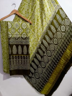 Ajrakh Printed Modal Silk 3 Piece Dresses (11)