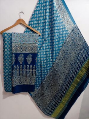 Ajrakh Printed Modal Silk 3 Piece Dresses (14)