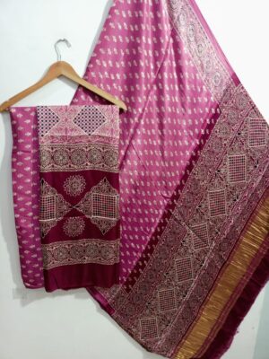 Ajrakh Printed Modal Silk 3 Piece Dresses (17)