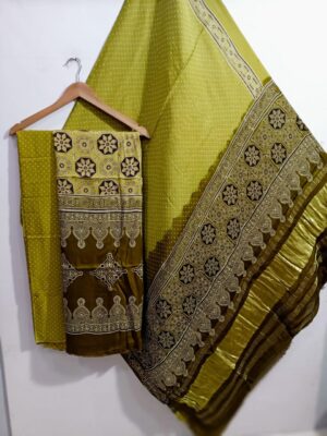 Ajrakh Printed Modal Silk 3 Piece Dresses (20)
