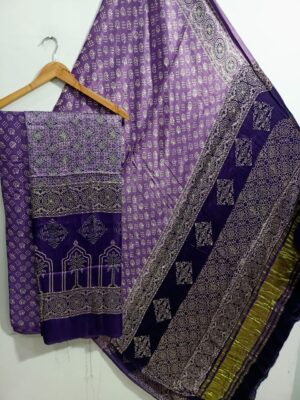 Ajrakh Printed Modal Silk 3 Piece Dresses (21)
