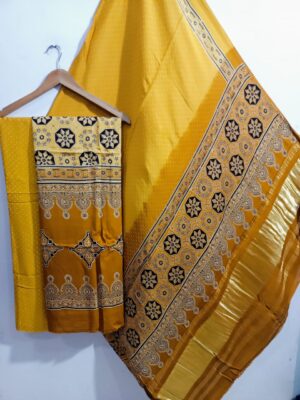 Ajrakh Printed Modal Silk 3 Piece Dresses (23)
