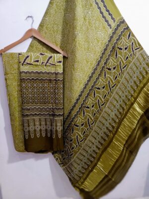 Ajrakh Printed Modal Silk 3 Piece Dresses (24)