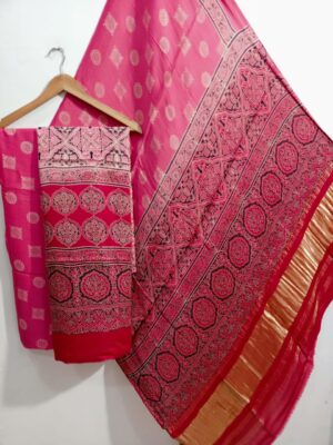Ajrakh Printed Modal Silk 3 Piece Dresses (25)