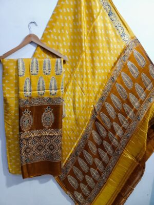 Ajrakh Printed Modal Silk 3 Piece Dresses (26)